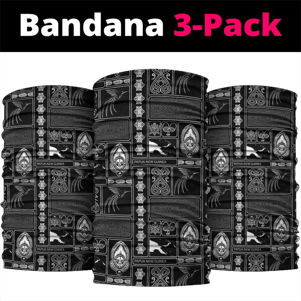 Papua New Guinea Heritage Motif Neck Gaiter Black Version LT05 package One Size: 25*50cm Black - Polynesian Pride