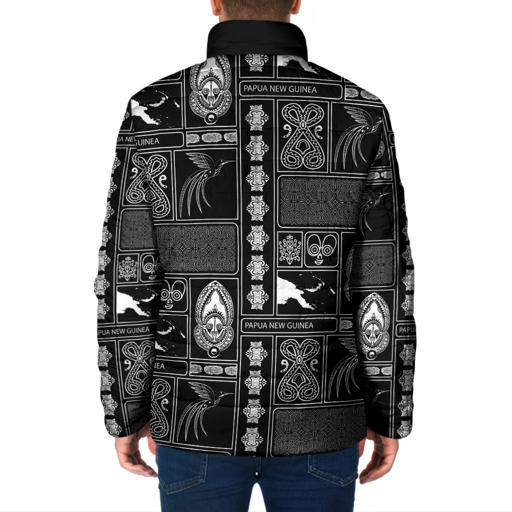 Papua New Guinea Heritage Motif Padded Jacket Black Version