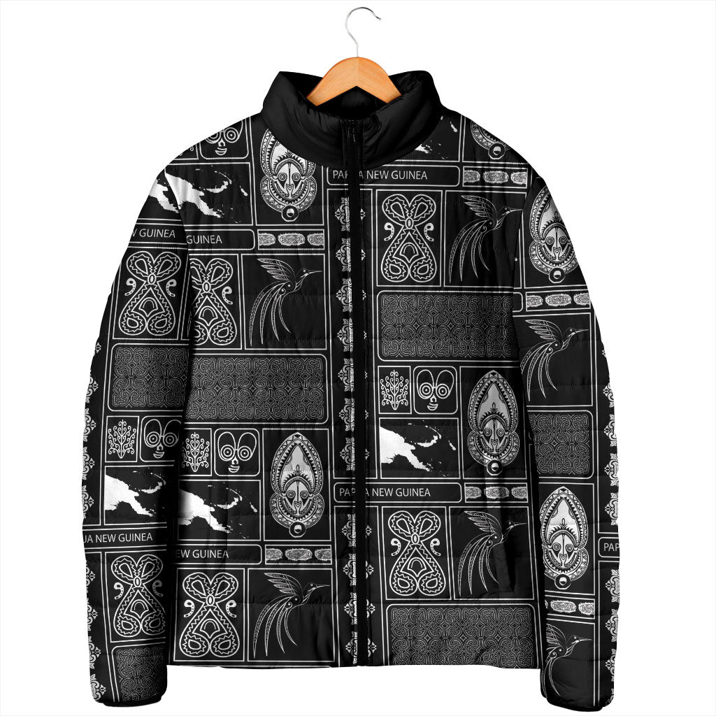 Papua New Guinea Heritage Motif Padded Jacket Black Version