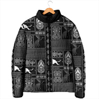Papua New Guinea Heritage Motif Padded Jacket Black Version
