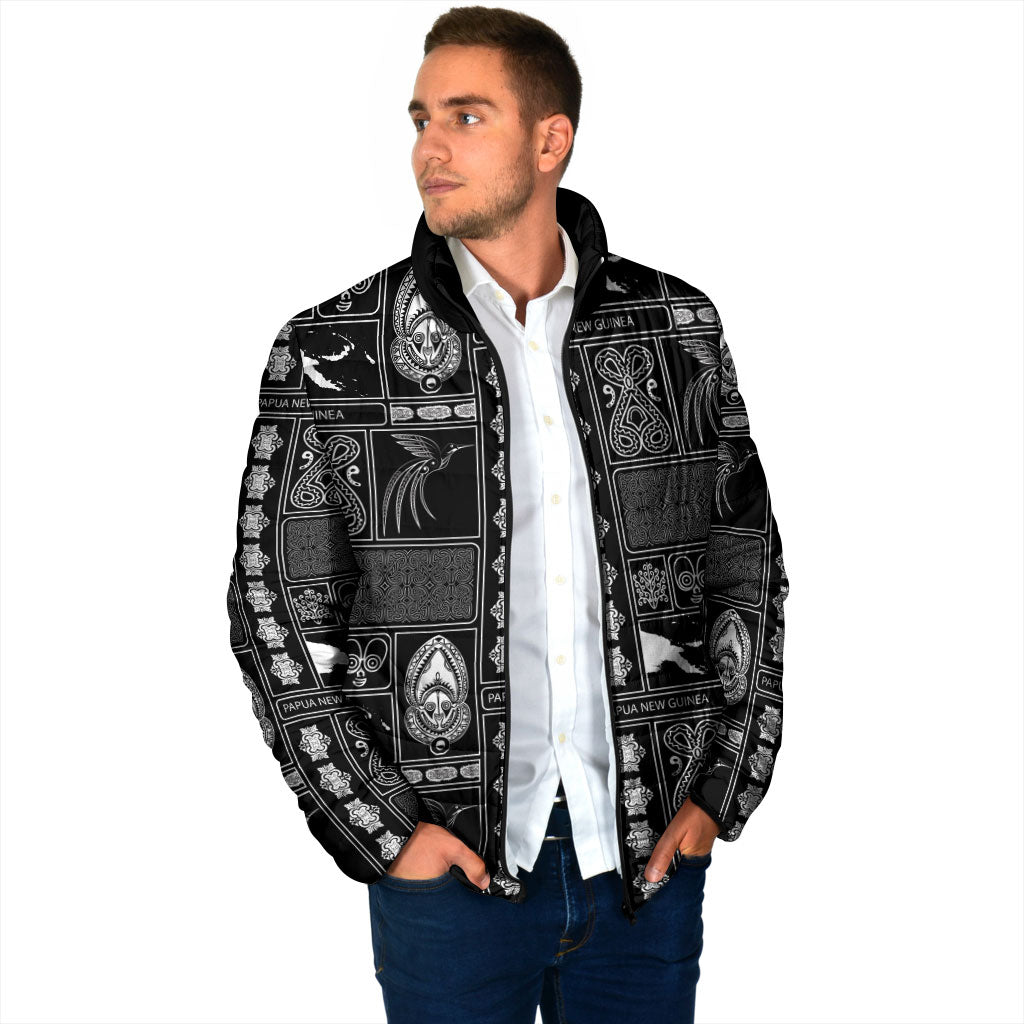 Papua New Guinea Heritage Motif Padded Jacket Black Version
