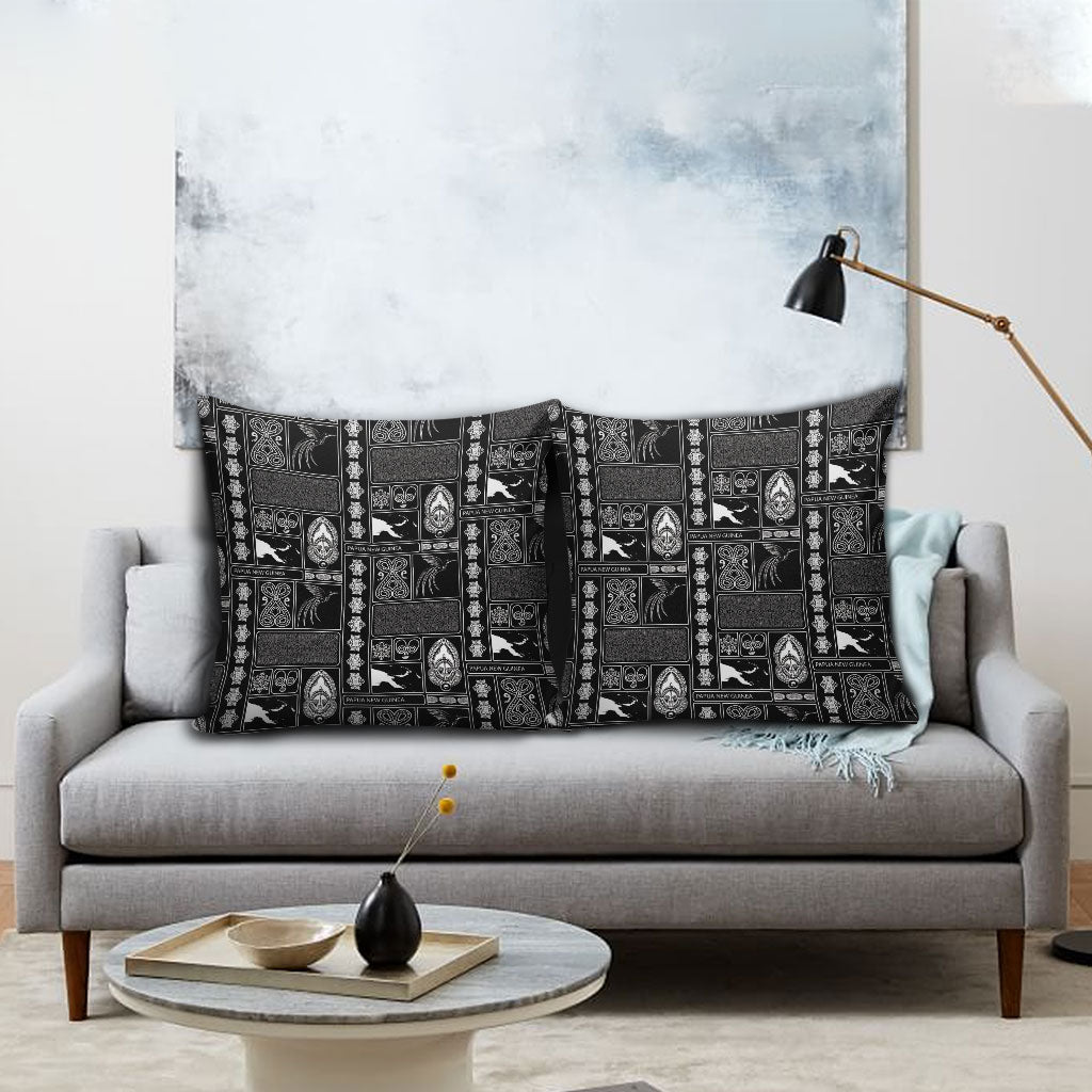 Papua New Guinea Heritage Motif Pillow Cover Black Version