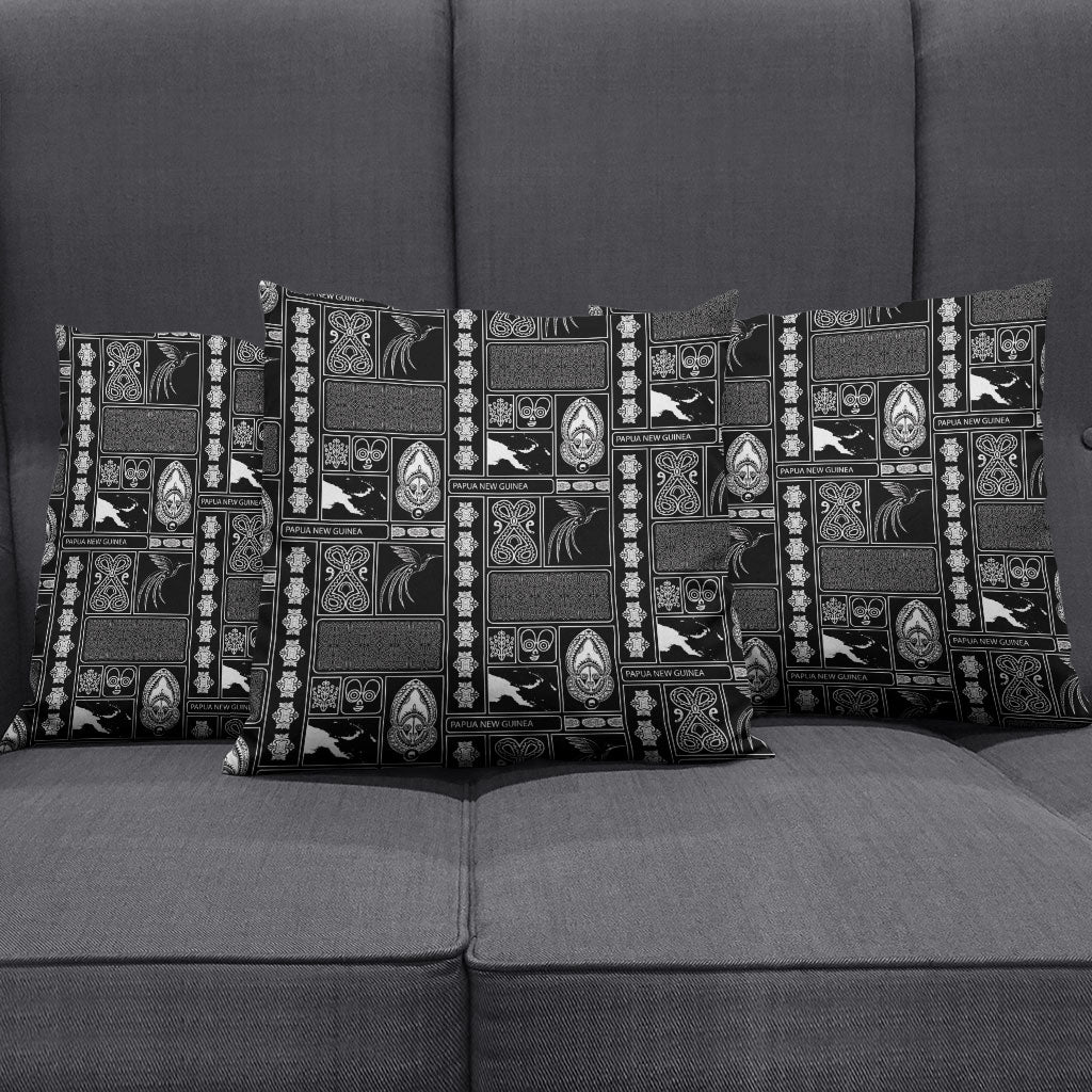 Papua New Guinea Heritage Motif Pillow Cover Black Version