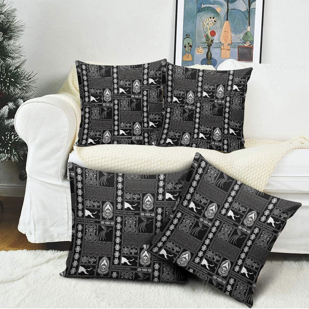 Papua New Guinea Heritage Motif Pillow Cover Black Version
