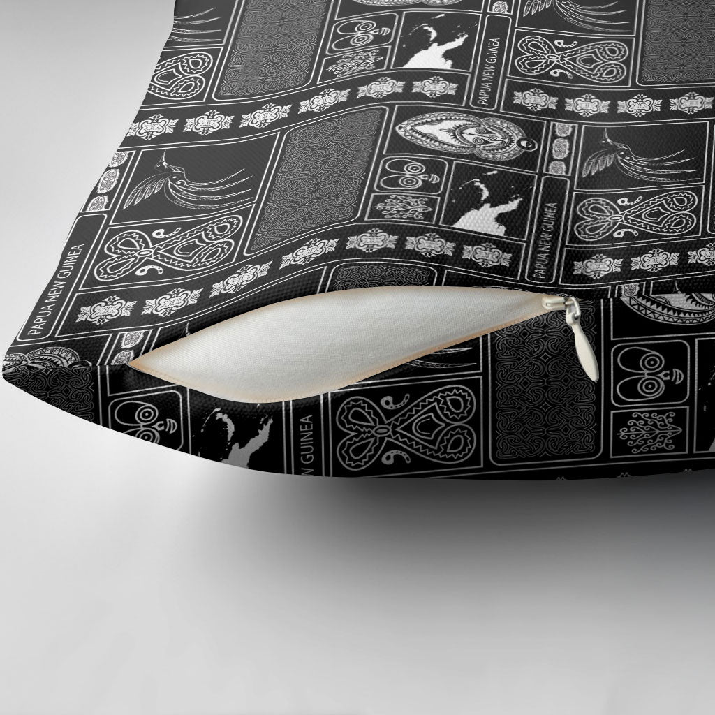 Papua New Guinea Heritage Motif Pillow Cover Black Version