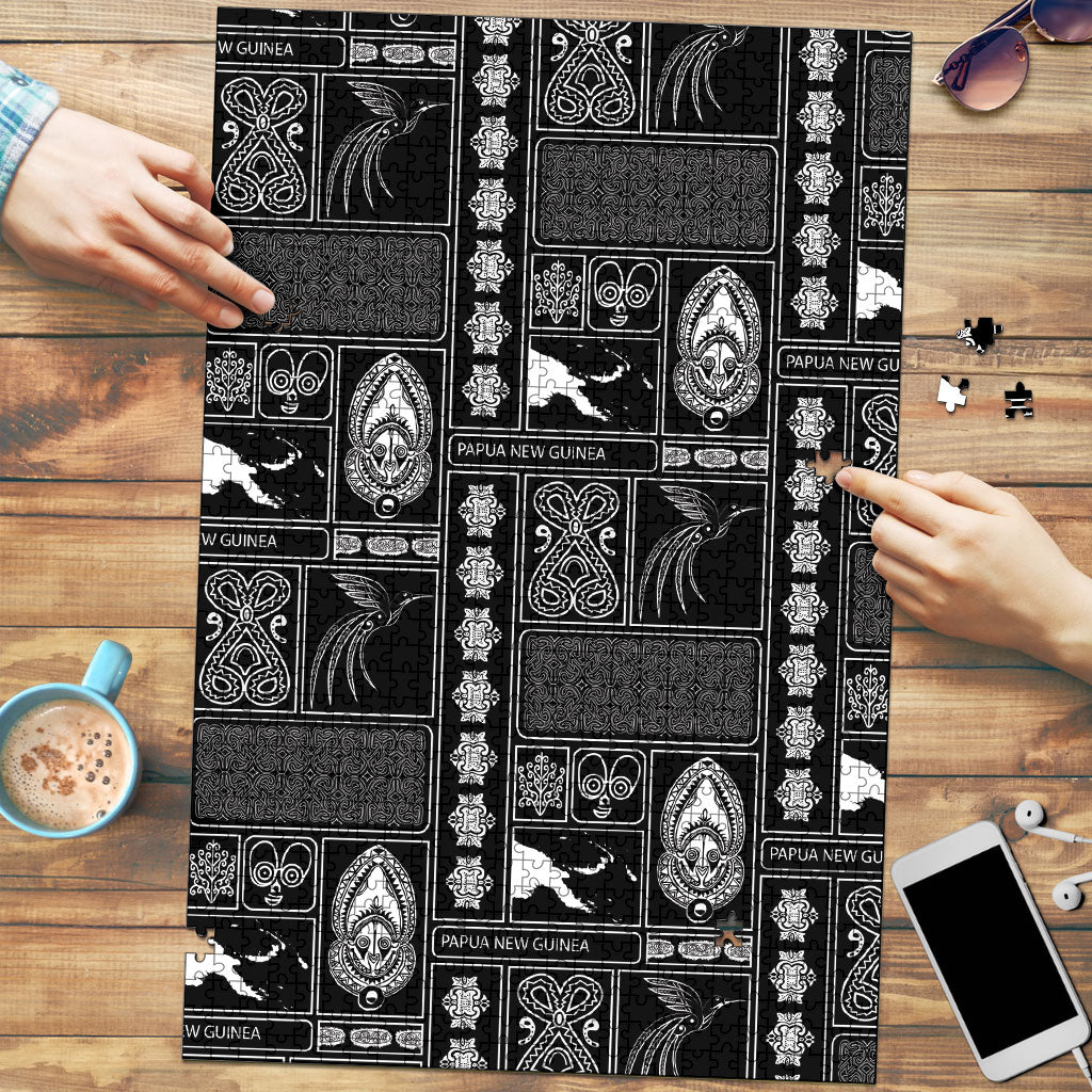 Papua New Guinea Heritage Motif Puzzle Black Version