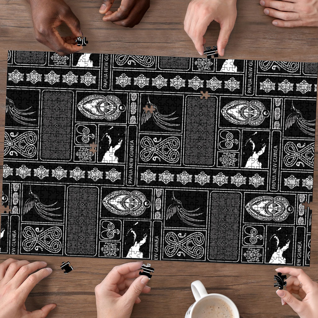 Papua New Guinea Heritage Motif Puzzle Black Version