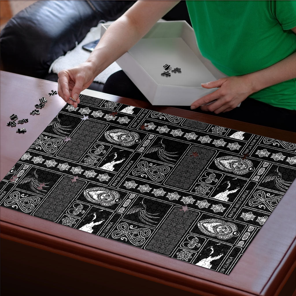 Papua New Guinea Heritage Motif Puzzle Black Version