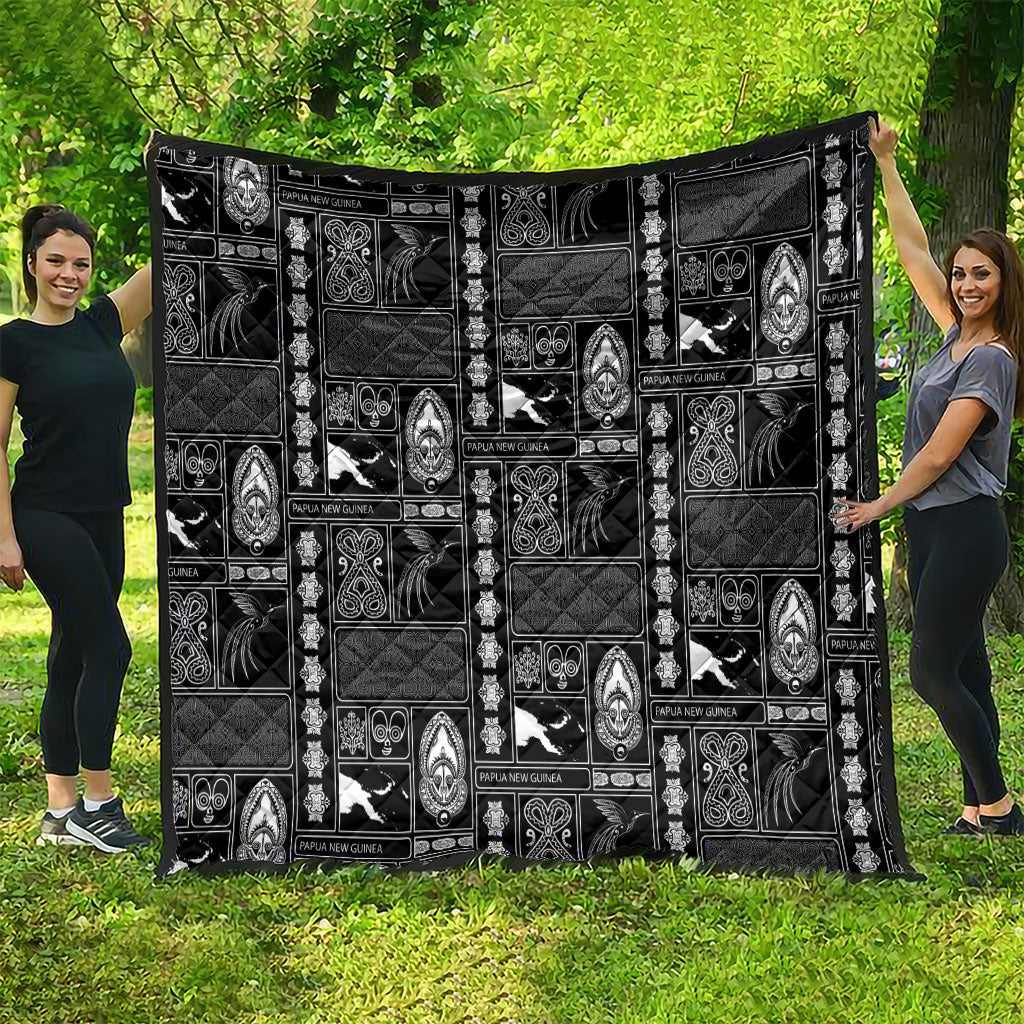 Papua New Guinea Heritage Motif Quilt Black Version