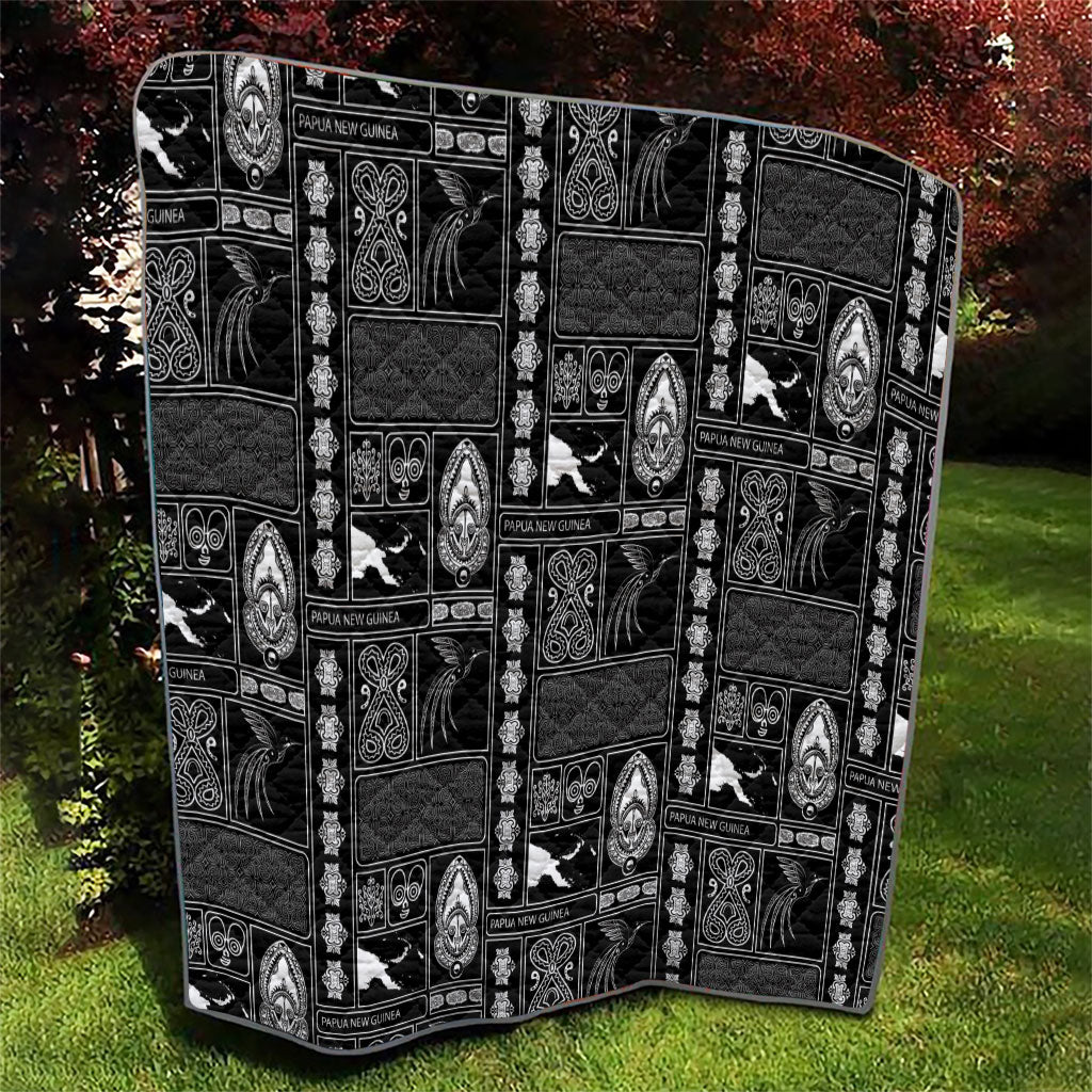Papua New Guinea Heritage Motif Quilt Black Version