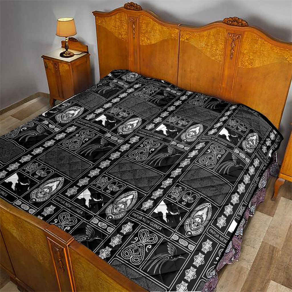 Papua New Guinea Heritage Motif Quilt Black Version