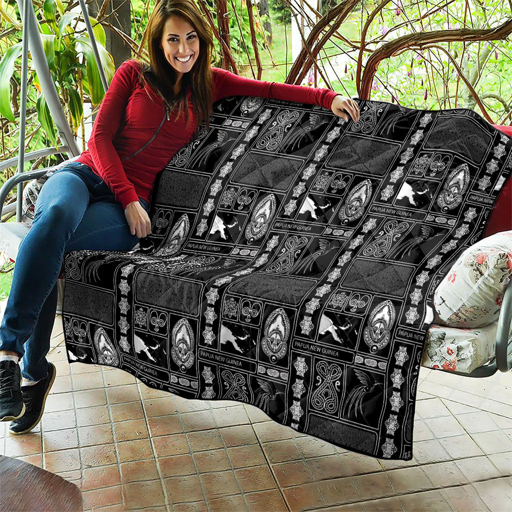 Papua New Guinea Heritage Motif Quilt Black Version