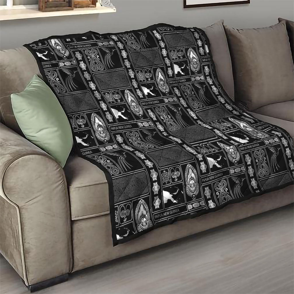 Papua New Guinea Heritage Motif Quilt Black Version