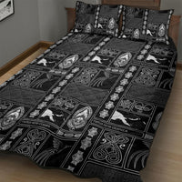 Papua New Guinea Heritage Motif Quilt Bed Set Black Version