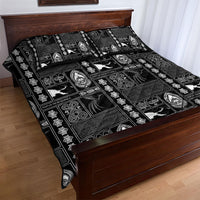 Papua New Guinea Heritage Motif Quilt Bed Set Black Version