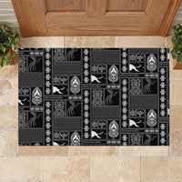 Papua New Guinea Heritage Motif Rubber Doormat Black Version