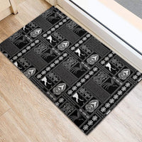 Papua New Guinea Heritage Motif Rubber Doormat Black Version