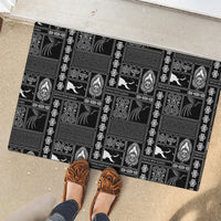 Papua New Guinea Heritage Motif Rubber Doormat Black Version