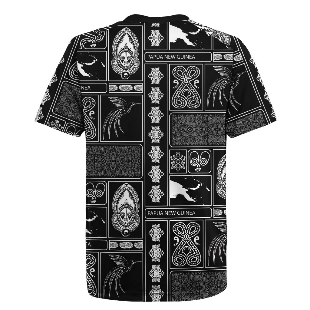 Papua New Guinea Heritage Motif Rugby Jersey Black Version