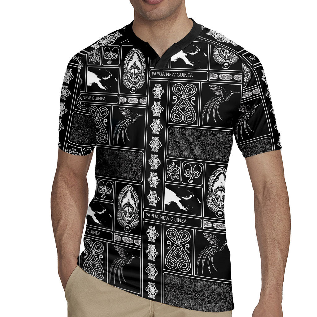 Papua New Guinea Heritage Motif Rugby Jersey Black Version