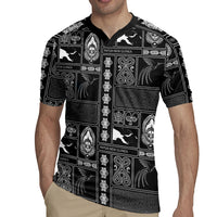 Papua New Guinea Heritage Motif Rugby Jersey Black Version