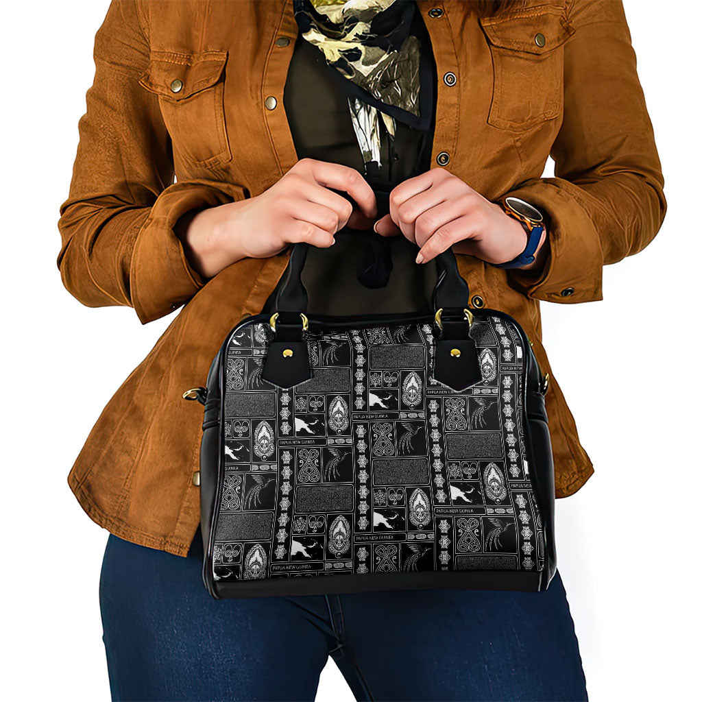Papua New Guinea Heritage Motif Shoulder Handbag Black Version