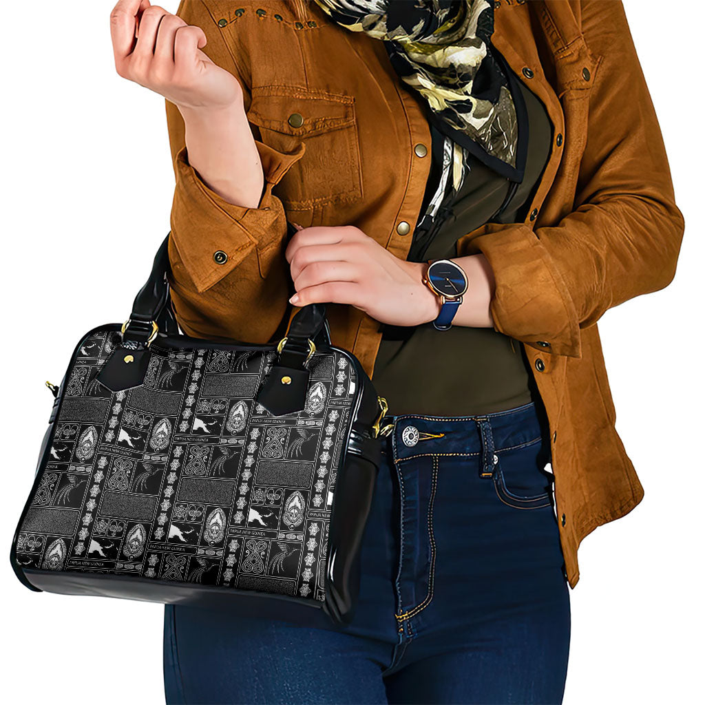 Papua New Guinea Heritage Motif Shoulder Handbag Black Version