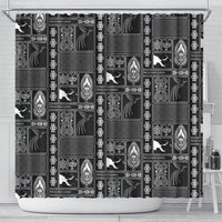 Papua New Guinea Heritage Motif Shower Curtain Black Version