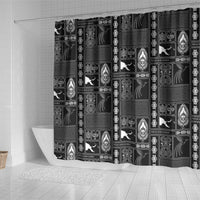 Papua New Guinea Heritage Motif Shower Curtain Black Version