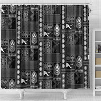 Papua New Guinea Heritage Motif Shower Curtain Black Version