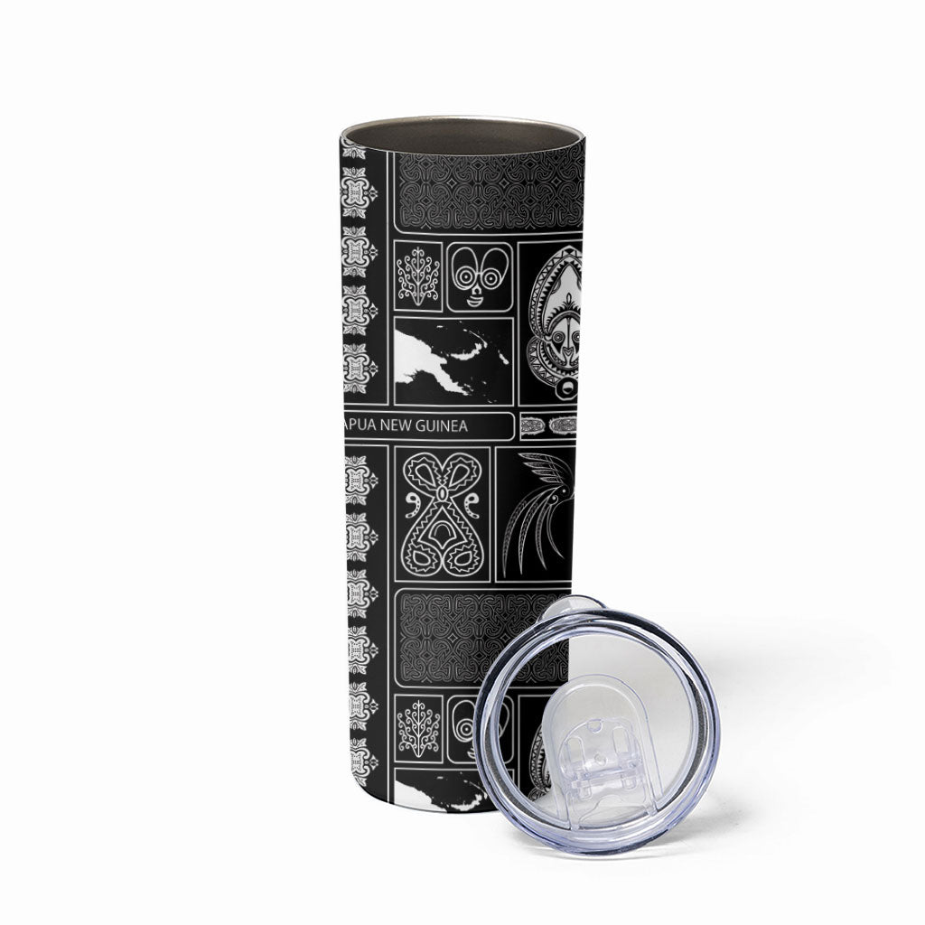Papua New Guinea Heritage Motif Skinny Tumbler Black Version