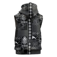 Papua New Guinea Heritage Motif Sleeveless Hoodie Black Version