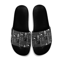 Papua New Guinea Heritage Motif Slide Sandals Black Version