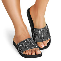 Papua New Guinea Heritage Motif Slide Sandals Black Version