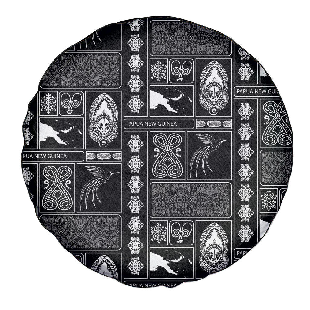 Papua New Guinea Heritage Motif Spare Tire Cover Black Version