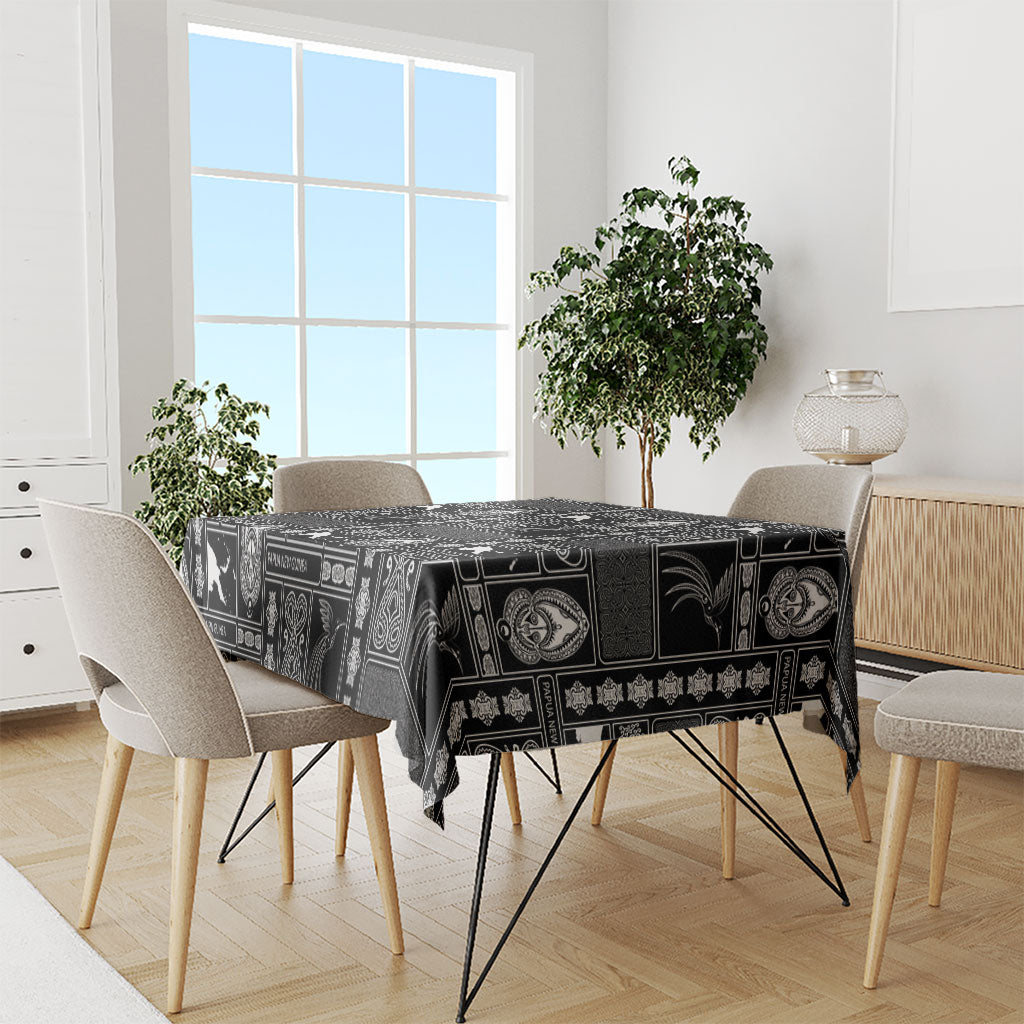 Papua New Guinea Heritage Motif Tablecloth Black Version
