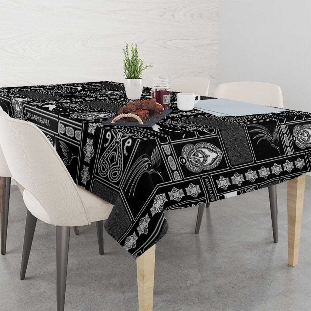 Papua New Guinea Heritage Motif Tablecloth Black Version