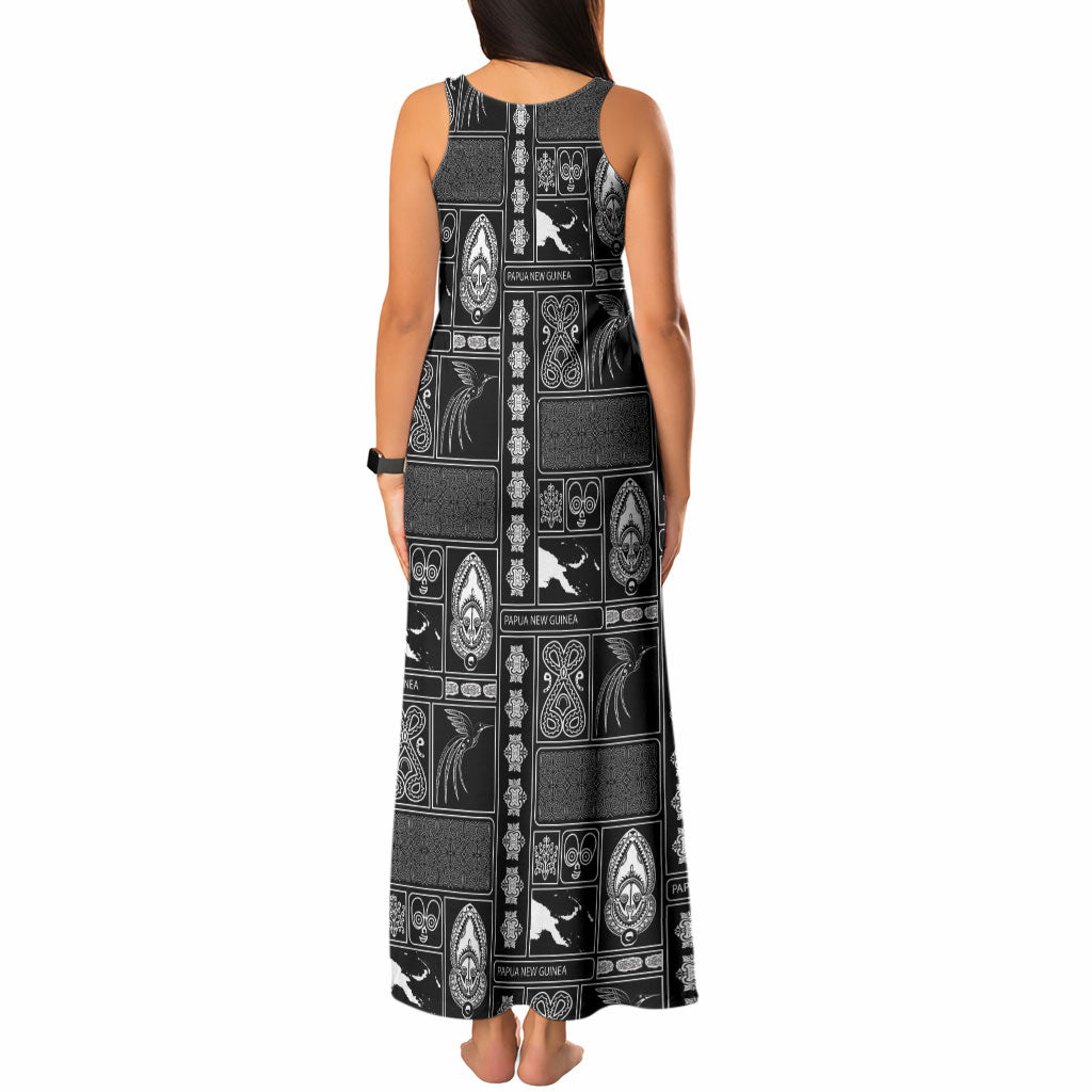 Papua New Guinea Heritage Motif Tank Maxi Dress Black Version