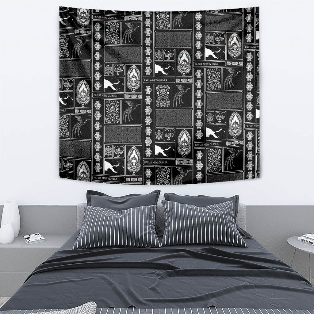 Papua New Guinea Heritage Motif Tapestry Black Version