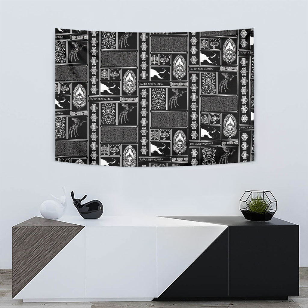 Papua New Guinea Heritage Motif Tapestry Black Version