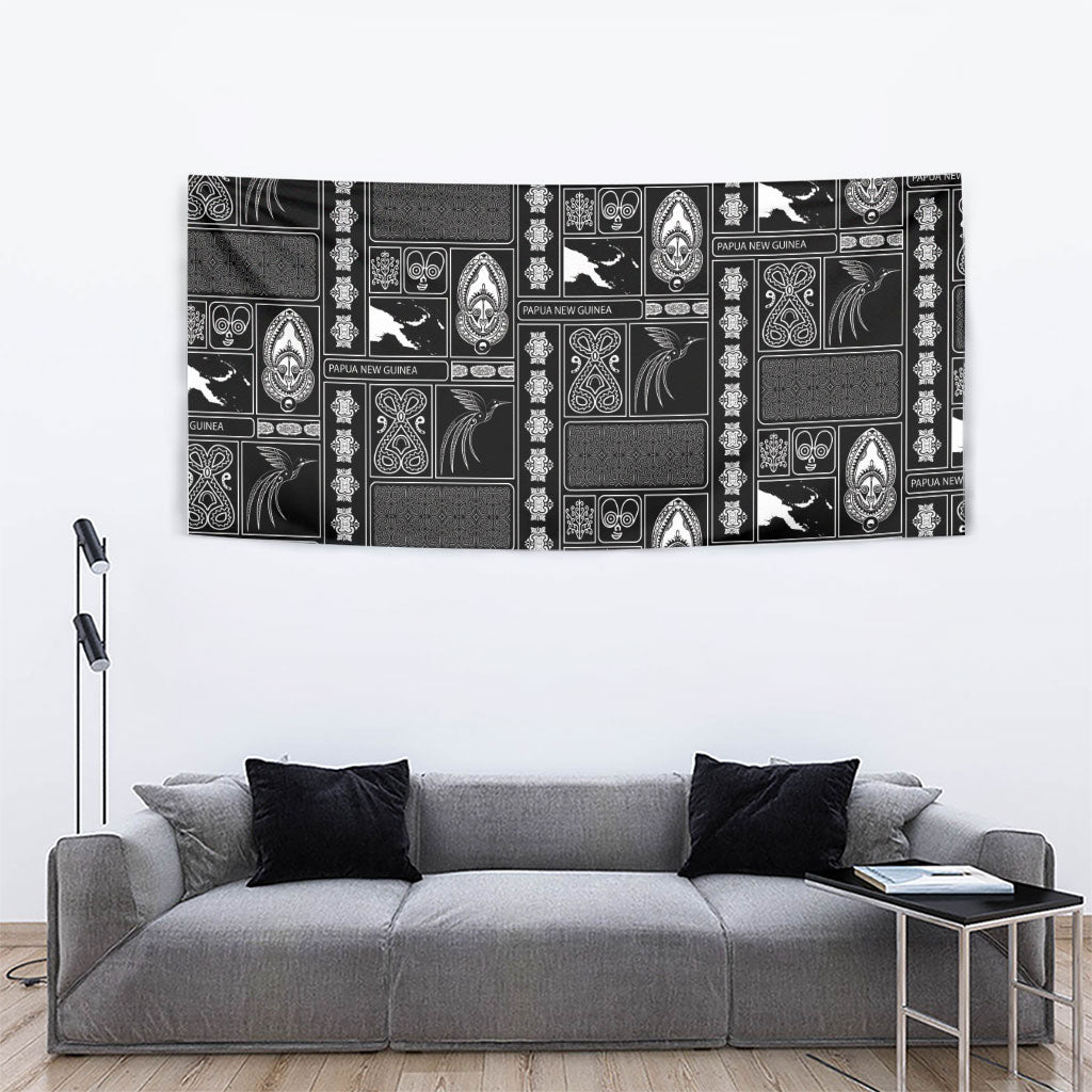Papua New Guinea Heritage Motif Tapestry Black Version