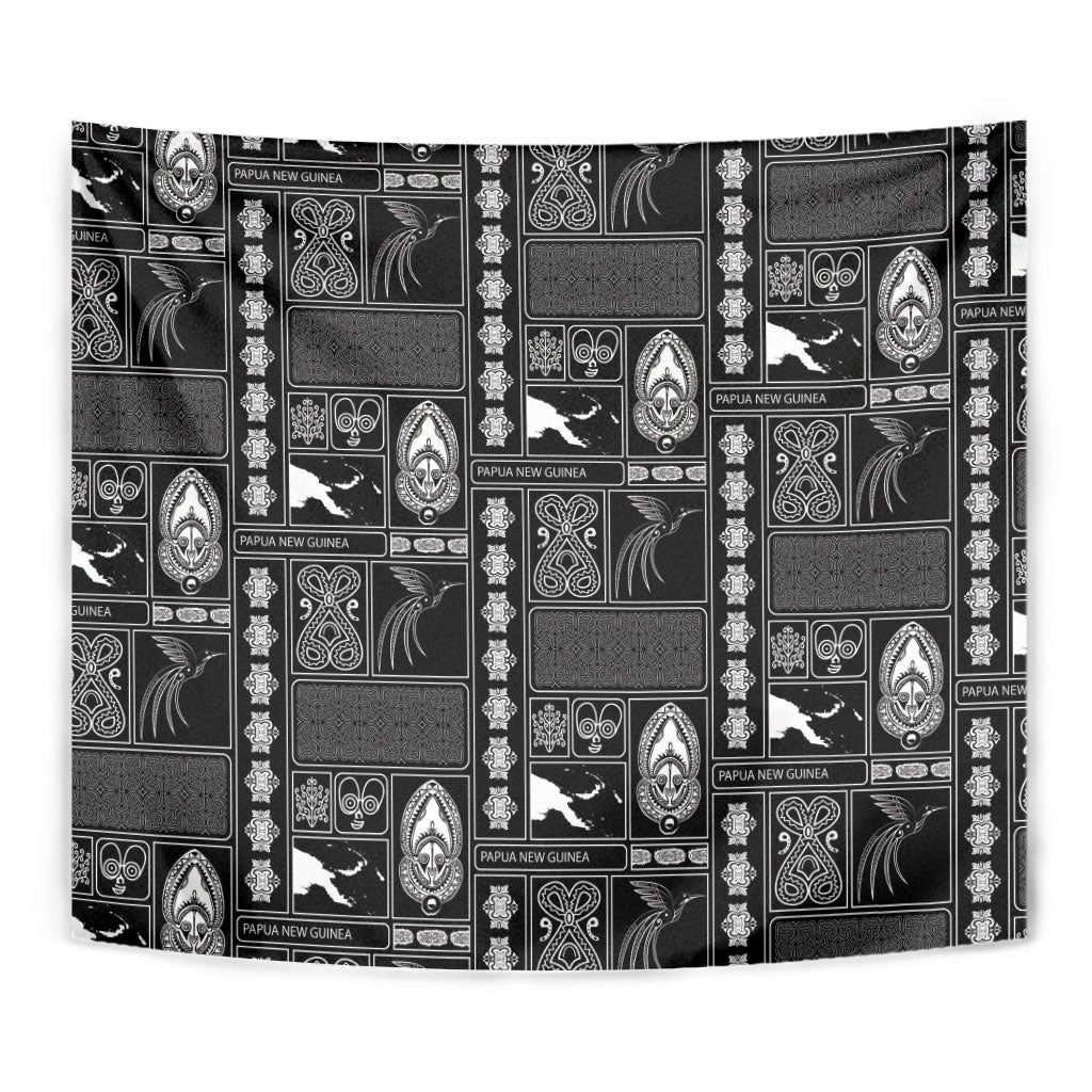 Papua New Guinea Heritage Motif Tapestry Black Version