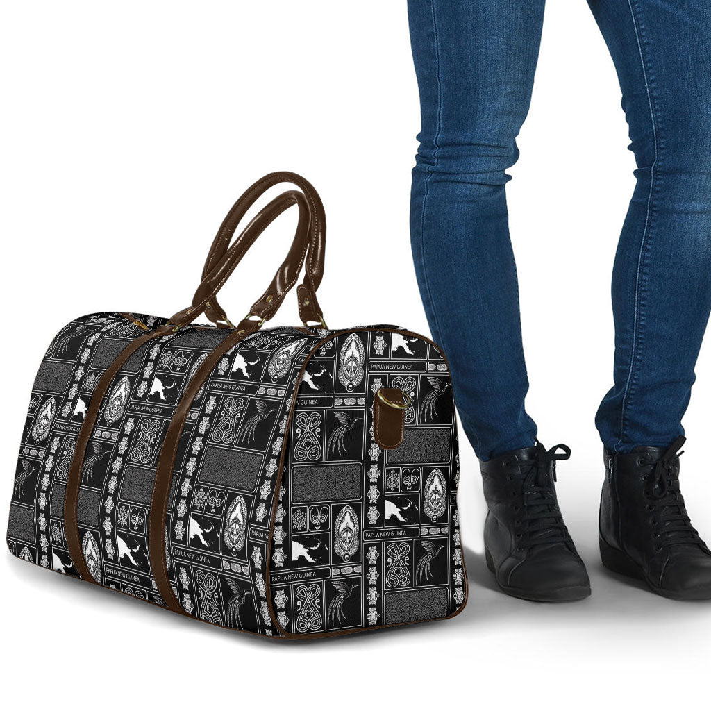 Papua New Guinea Heritage Motif Travel Bag Black Version