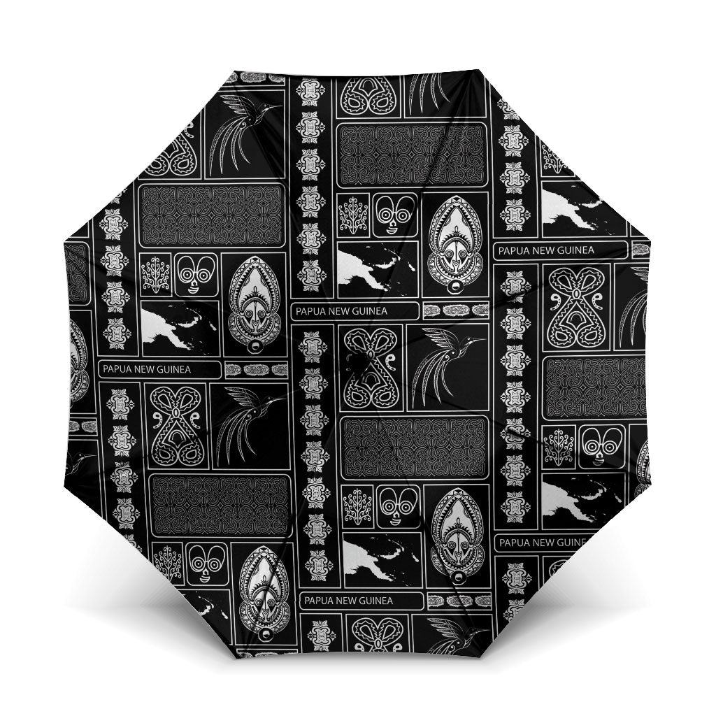 Papua New Guinea Heritage Motif Umbrella Black Version