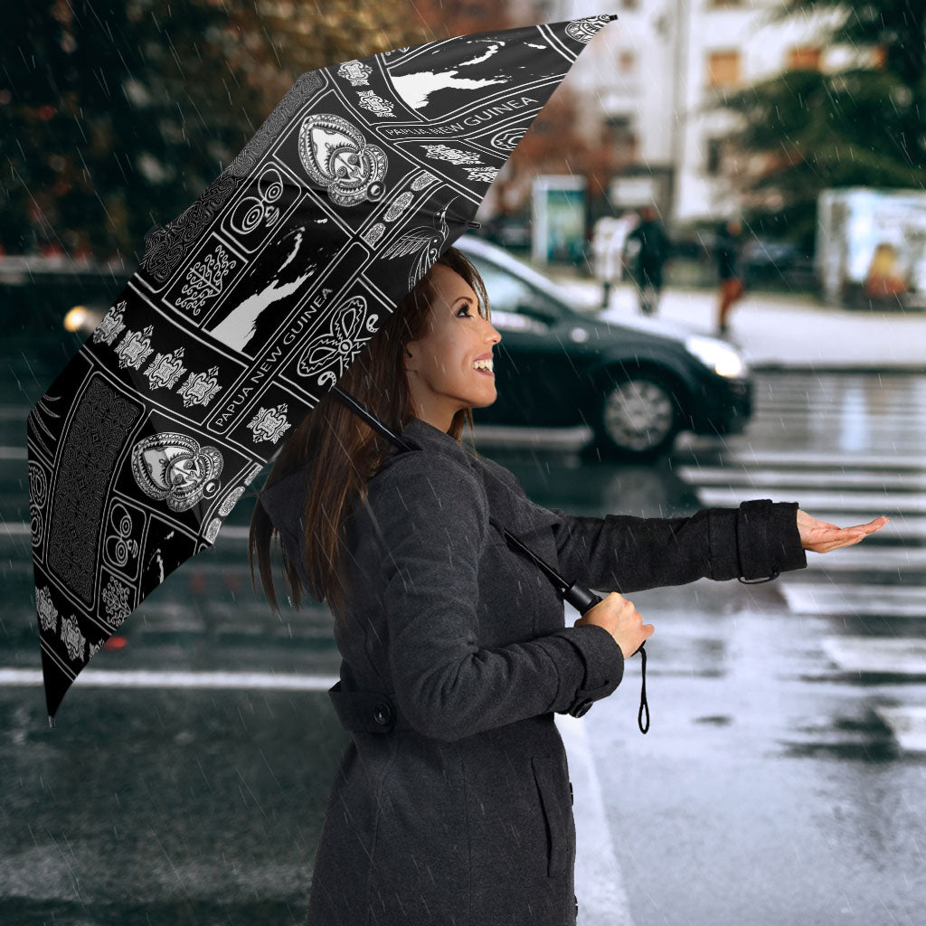 Papua New Guinea Heritage Motif Umbrella Black Version
