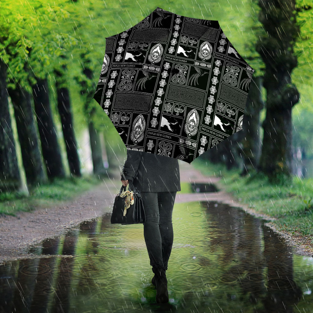 Papua New Guinea Heritage Motif Umbrella Black Version
