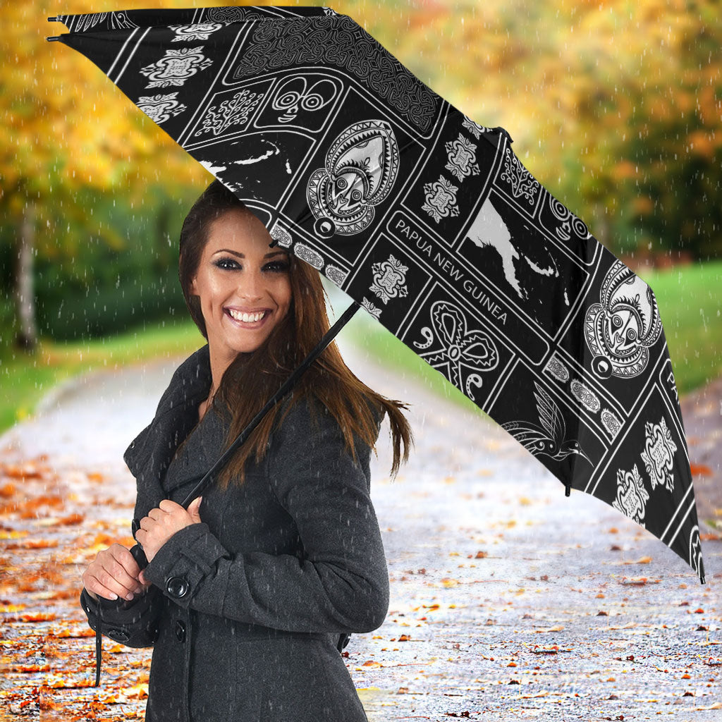 Papua New Guinea Heritage Motif Umbrella Black Version