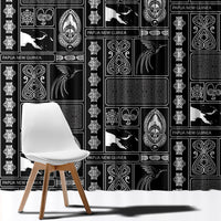 Papua New Guinea Heritage Motif Window Curtain Black Version