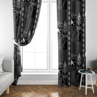 Papua New Guinea Heritage Motif Window Curtain Black Version