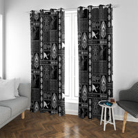 Papua New Guinea Heritage Motif Window Curtain Black Version